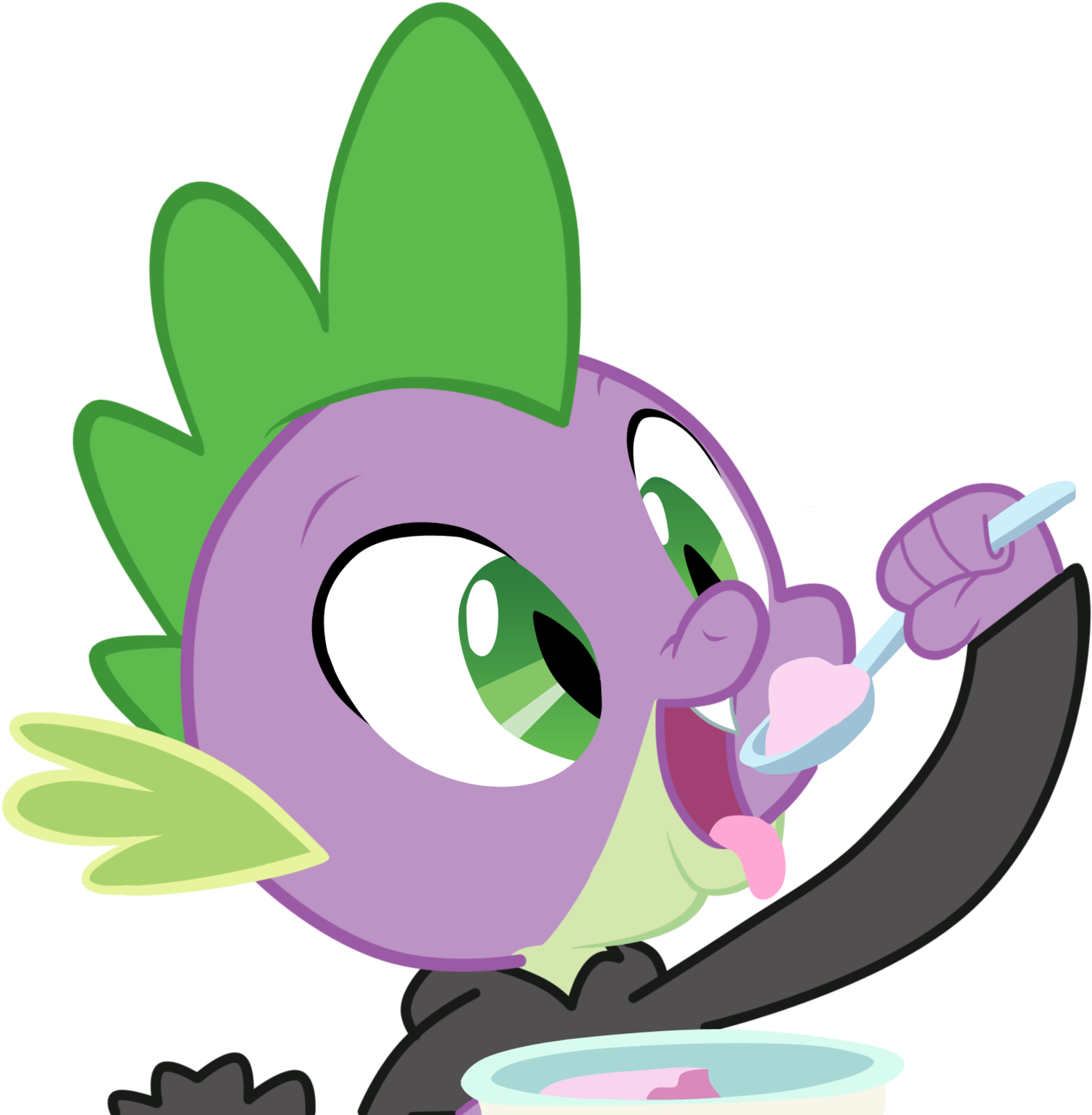 Spike Eating Ice-cream By Kristysk - Spike Eats Ice Cream (1600x1612)