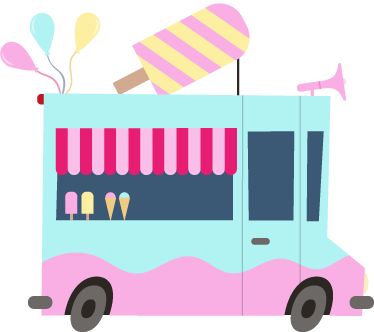 Ice Cream Truck Kids Stickers - Marchand De Glace Dessin (374x332)