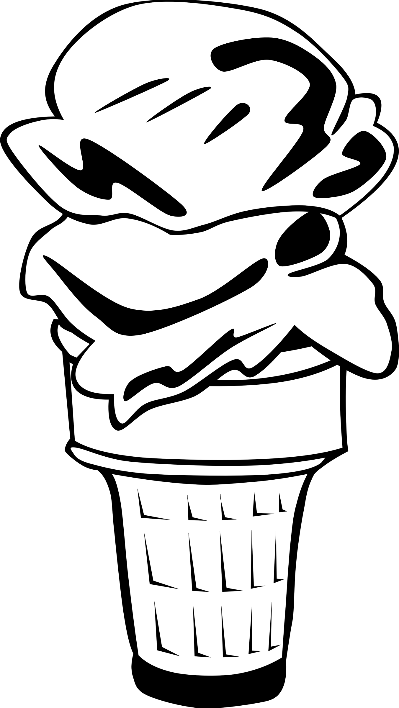 Fast Food, Desserts, Ice Cream Cone, Double - Ice Cream Cone Clip Art (1352x2400)