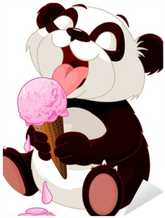 Cute Panda Bear With Ice Cream Carto Throw Blanket (400x400)