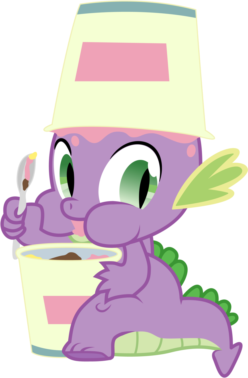 Spike *eating Ice Cream* By Boem777 - My Little Pony Spike Eating (900x1335)