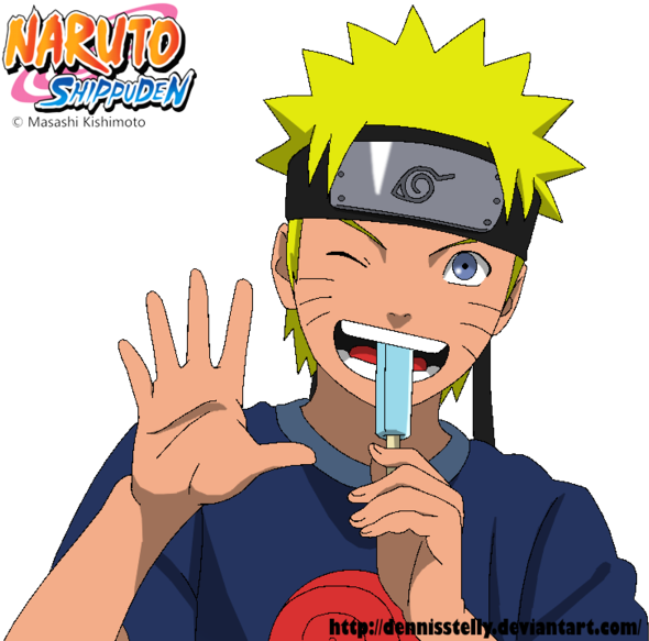 Naruto Eating Icecream - Anime Eat Ice Cream (600x585)