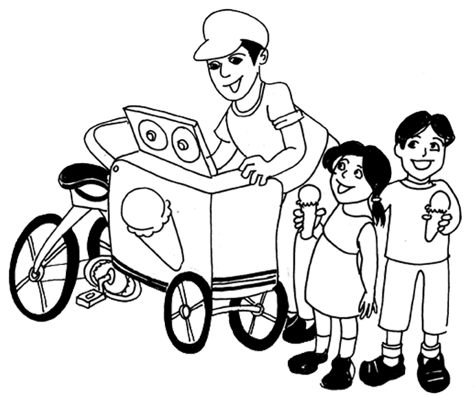 Aman - Ice Cream Seller Drawing (707x576)