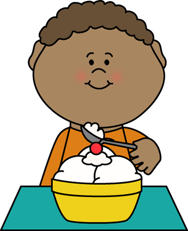 Expression And Eat Clipart Of Cream, Vanilla And American - Fachse (367x450)