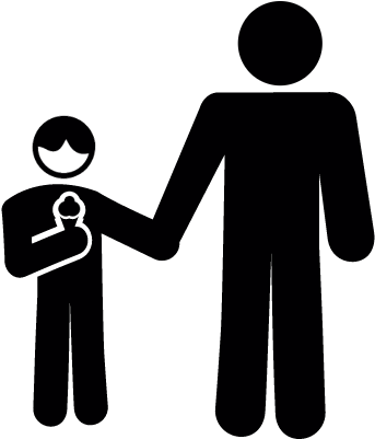 Father And Son Eating An Ice Cream Vector - Eating Ice Cream Icon (400x400)