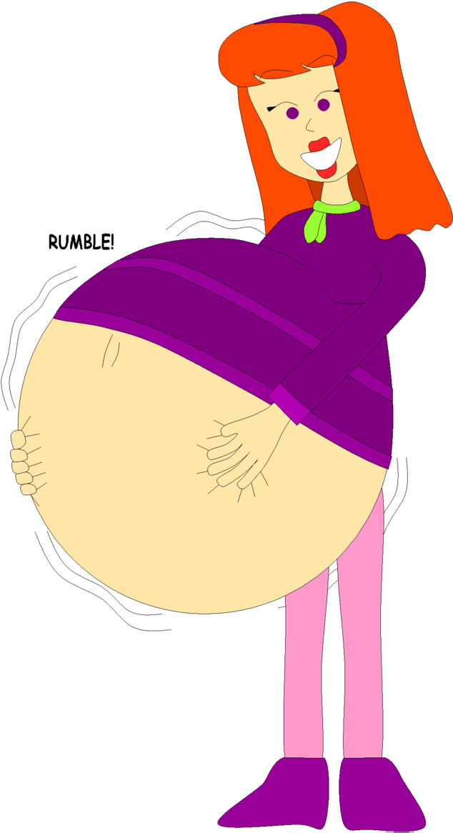 Daphne's Belly After Eating Too Much By Angry-signs - Scooby Doo Inflation (684x1169)