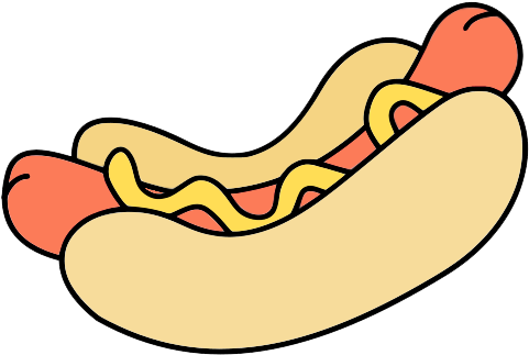 Hotdog And Hamburger Clipart - Hot Dog Food Clipart (490x333)
