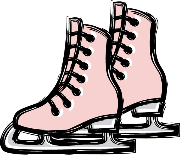 Ice Skate Clip Art - Ice Skates Clipart Free (600x518)
