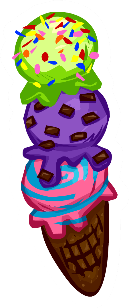 Triple Scoop - Ice Cream Cone (1078x1078)