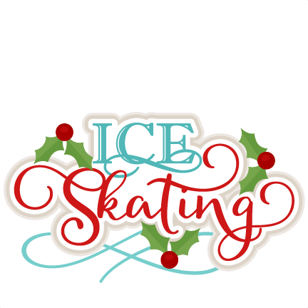 Ice Skating Title Scrapbook Cut File Cute Clipart Files - Christmas Ice Skating Clipart (432x432)