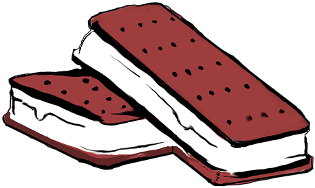 Icecream, Ice Cream, Ice Cream Sandwich - Ice Cream Sandwich Cartoon (960x637)