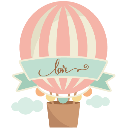 Love Hot Air Balloon Scrapbook Cut File Cute Clipart - Love Hot Air Balloon Scrapbook Cut File Cute Clipart (432x432)