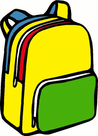 Colorful Backpack Clipart - Backpack Clipart Black And White (314x433)