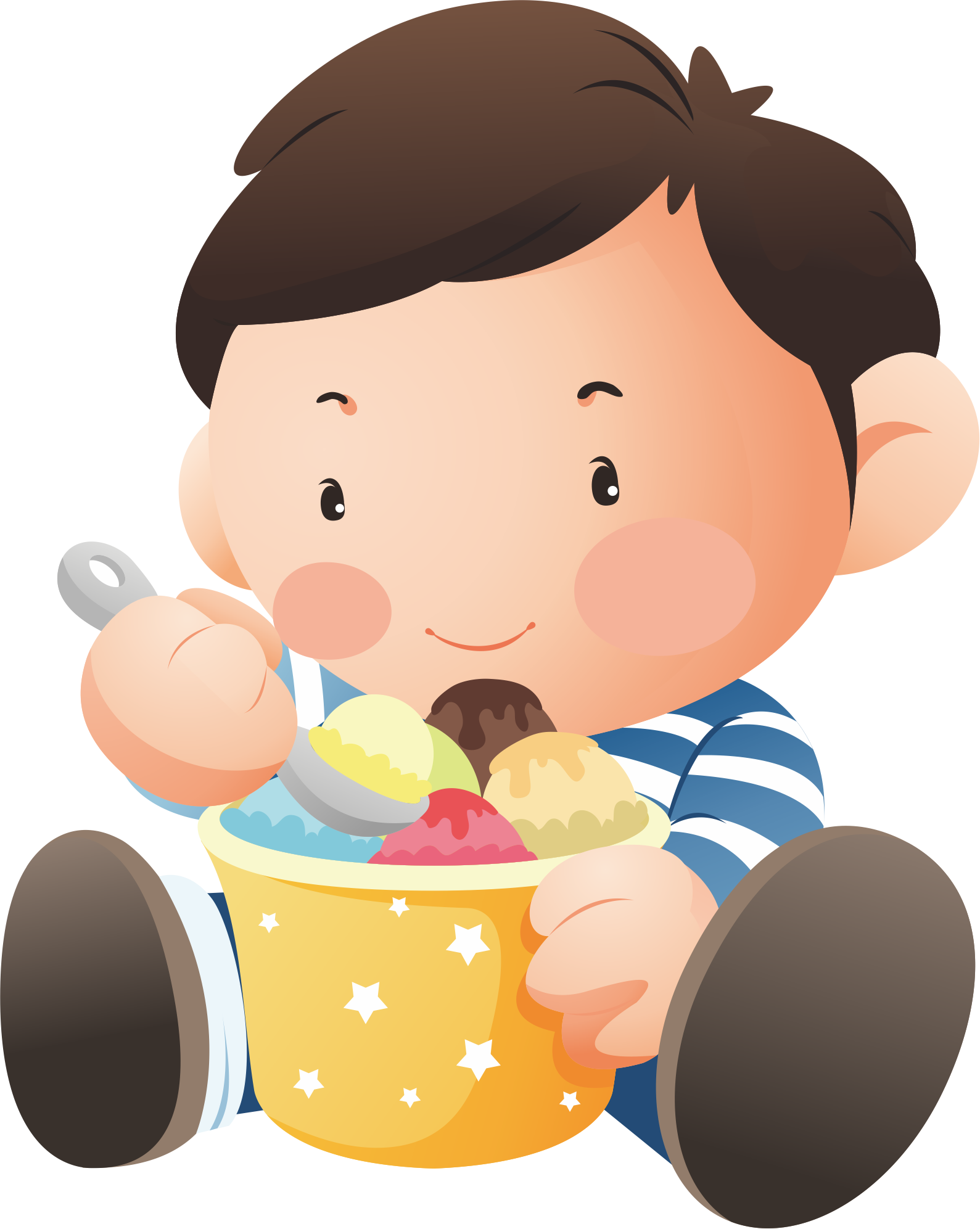 Ice Cream Chocolate Cake Child Eating - Eating (1589x1993)