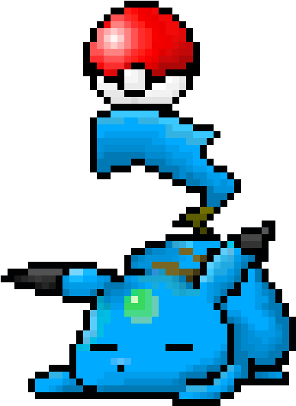 Blue Pikachu Pokeball - Pixel (530x590)