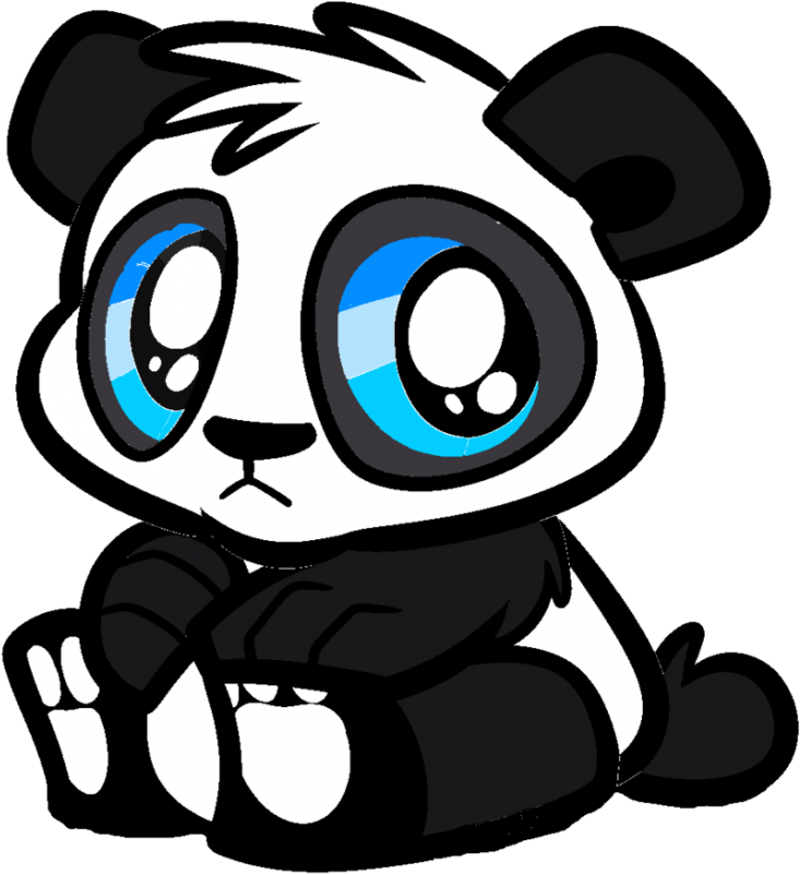 Large Size Of Drawing - Baby Panda Cute Cartoon (805x834)
