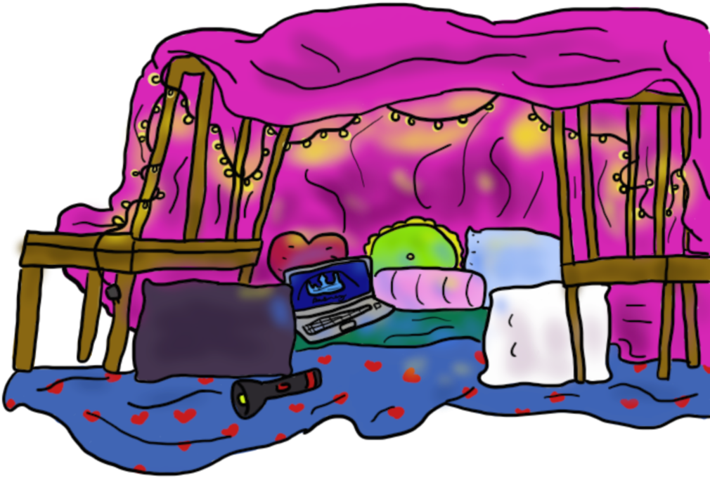 Blanket Fort By Treblemakeranna - Blanket Fort Png (1022x781)