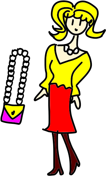 Free Lady With A Handbag - Clip Art (400x800)