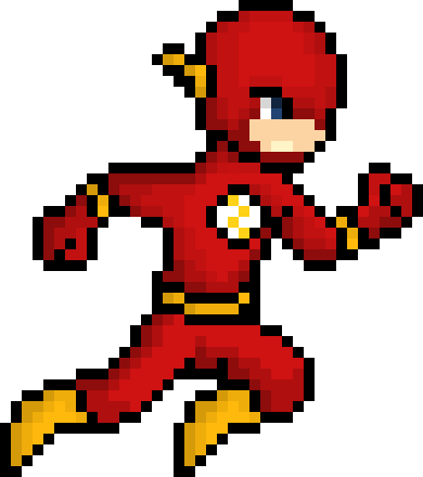 The Flash - Pixel Art Flash Transparent (390x440)