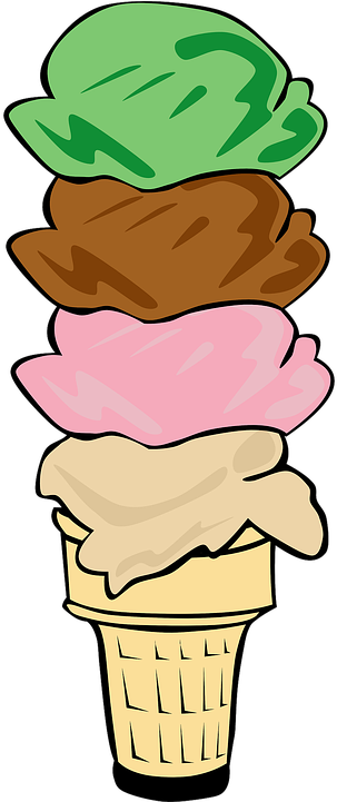 Menu, Recreation, Cartoon, Ice, Desserts, Cream - 4 Scoops Of Ice Cream (640x1280)