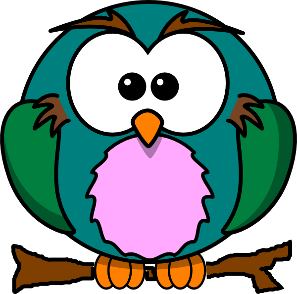 Cute Owl On Branch Clip Art At Clker - Cartoon Owl (600x594)