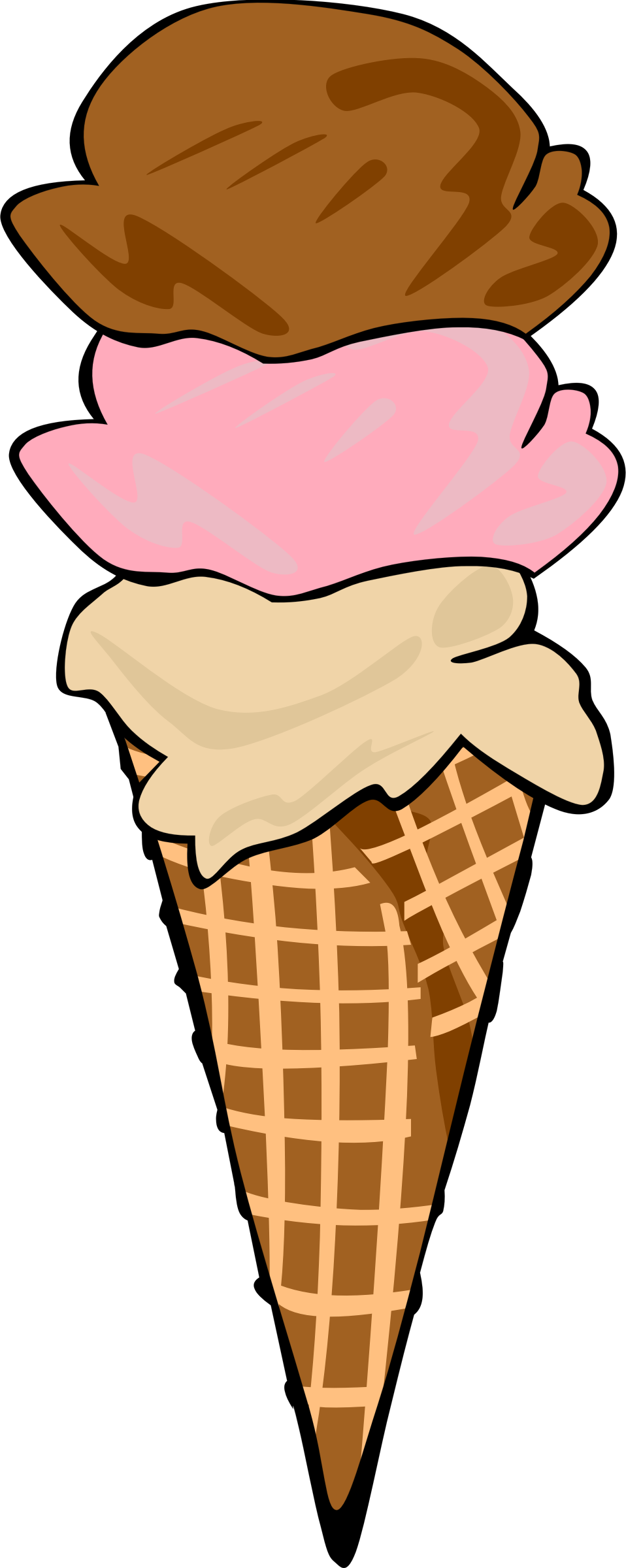 Ice Cream Cone Vanilla - Ice Cream Cone Clip Art (958x2400)