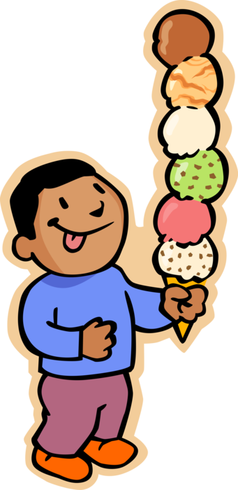 Vector Illustration Of Primary Or Elementary School - Ice Cream Social (341x700)