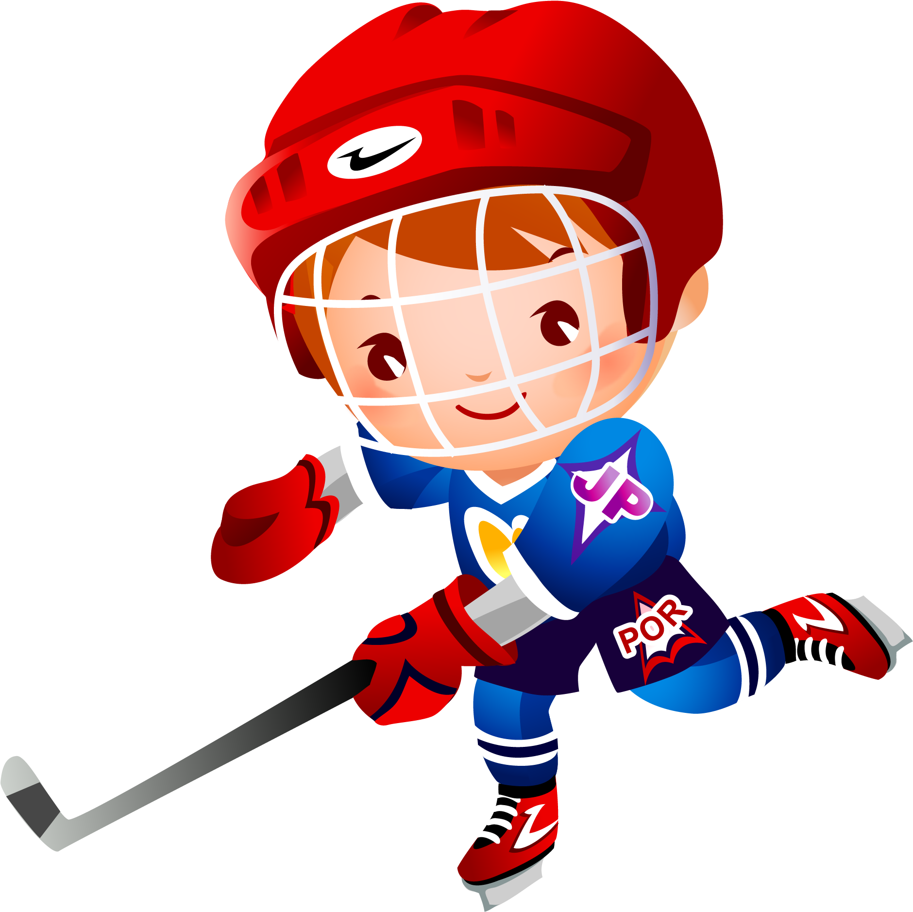Ice Hockey Stick Cartoon Clip Art - Cartoon Girl Playing Hockey (2083x2272)