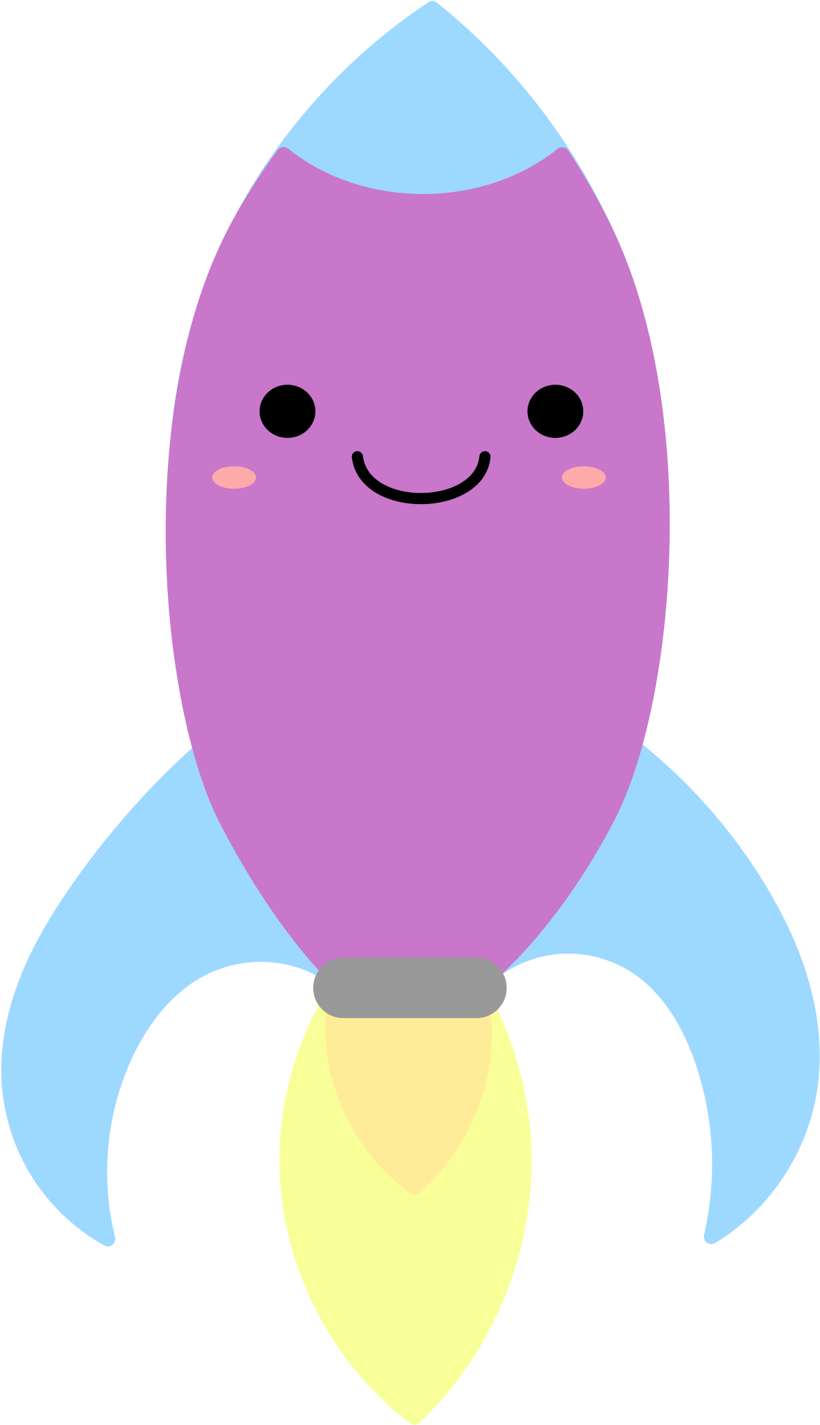 Kawaii Rocket - Cute Rocket Clip Art (1547x2400)