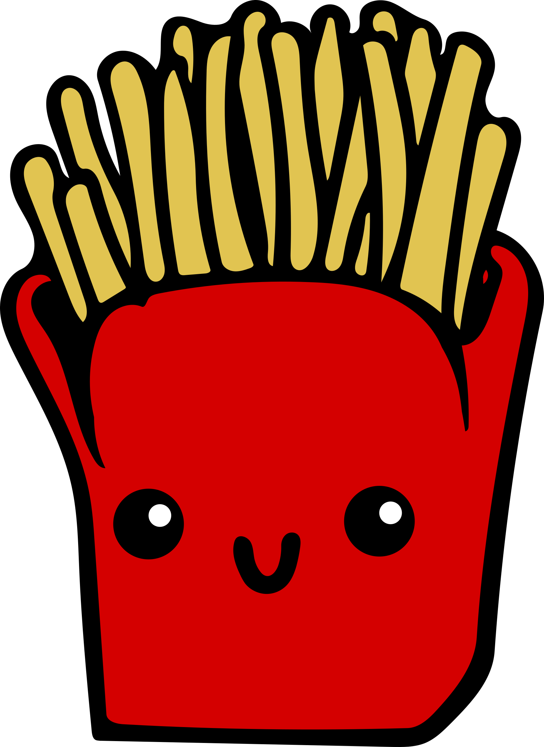 Medium Image - Cute Cartoon French Fries (1748x2400)