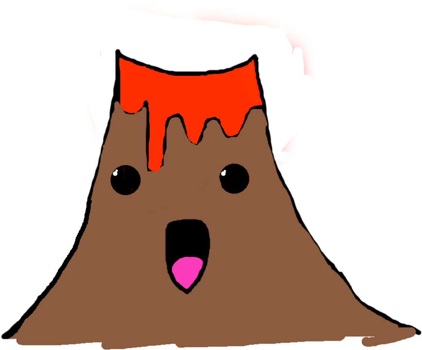 Omfg Kawaii Volcano Desu By Jawwenthevampire - Cartoon Volcano With A Face (900x900)