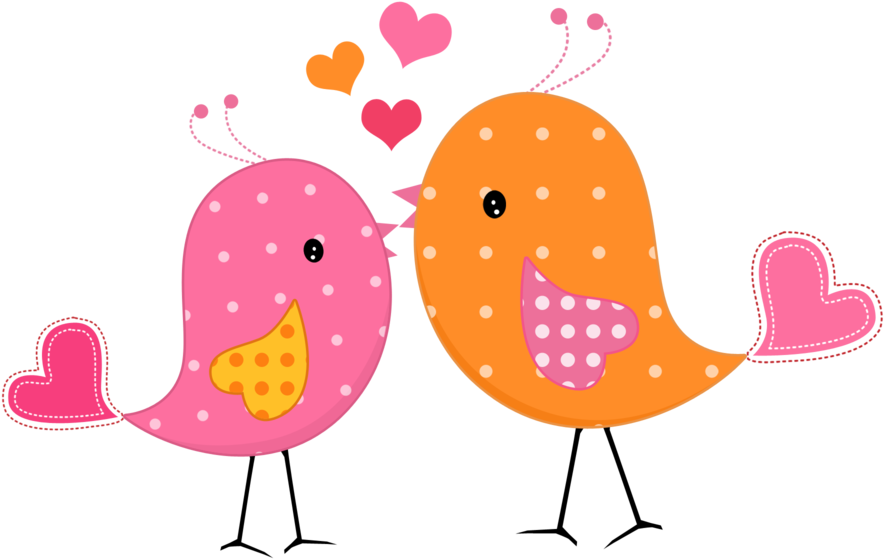 Pink And Yellow Birds Digital Clipart Set - Pink Bird Clipart (900x600)