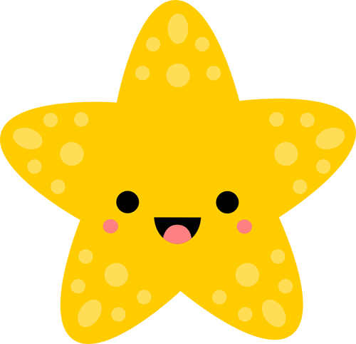 Whale Clipart Kawaii - Kawaii Starfish (500x482)