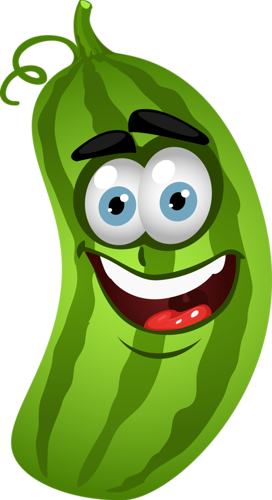 Légumes Rigolos - Pastèque - Vegetables With Face Clipart (272x500)