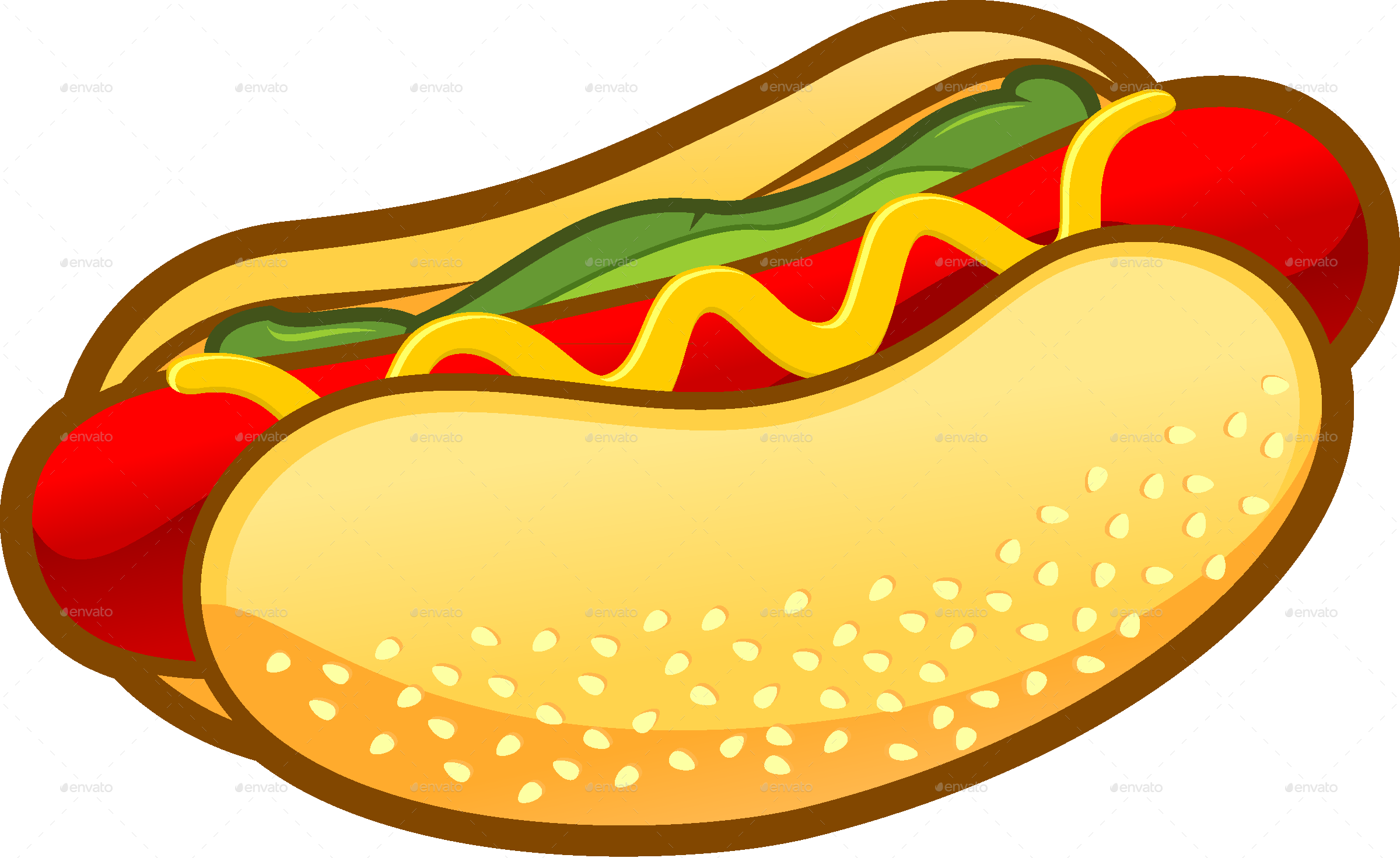 50 Hot Dogs Fast Food Clipart Images - Clip Art Hot Dog Transparent (2400x1471)