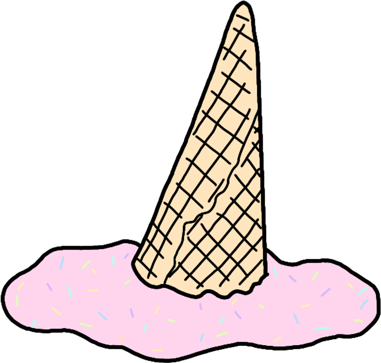 Icecream Ice Cream Melt Cone Sprinkles Summer Summervib - Ice Cream Cone (1024x1024)
