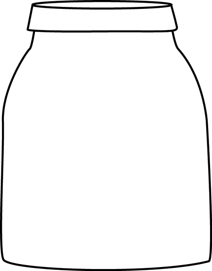 Black And White Black And White Jar - Jar Clipart Black And White (431x550)