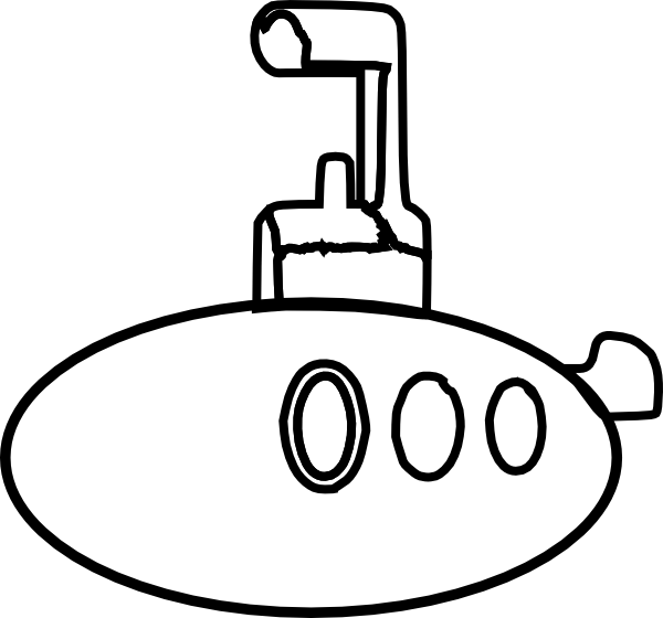 Download Or Print These Amazing Sandwich - Outline Image Of Submarine (600x560)