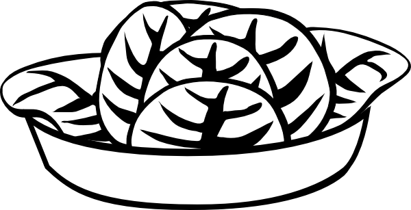 Fruit - Salad - Clipart - Black - And - White - Draw A Bowl Of Salad (600x307)