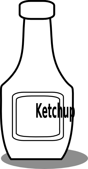 Ketchup Black And White Clip Art - Ketchup Clip Art (306x590)