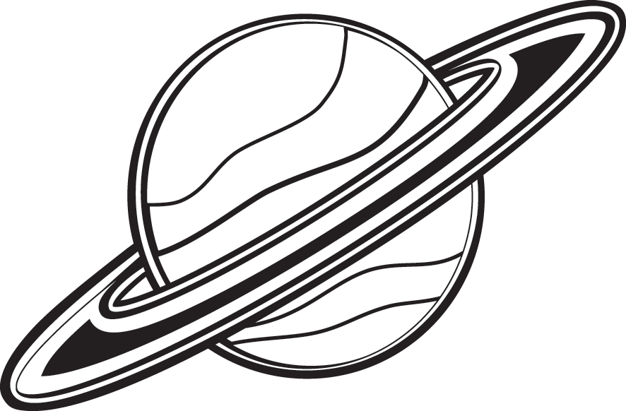 Saturn Planet Black And White Clip Art - Saturn Planet Black And White Clip Art (886x582)
