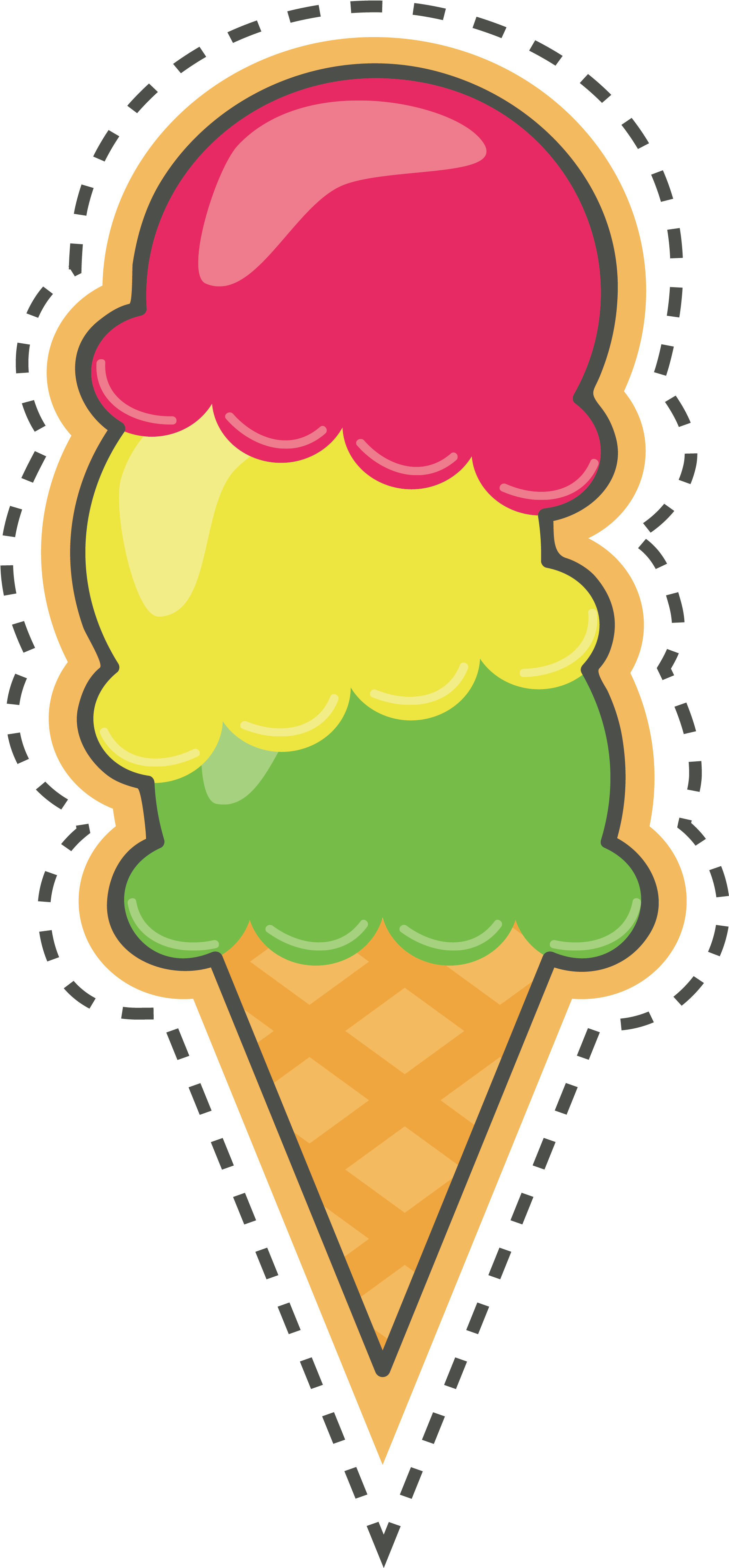 Ice Cream Sticker - Ice Cream Sticker Png (2699x4520)