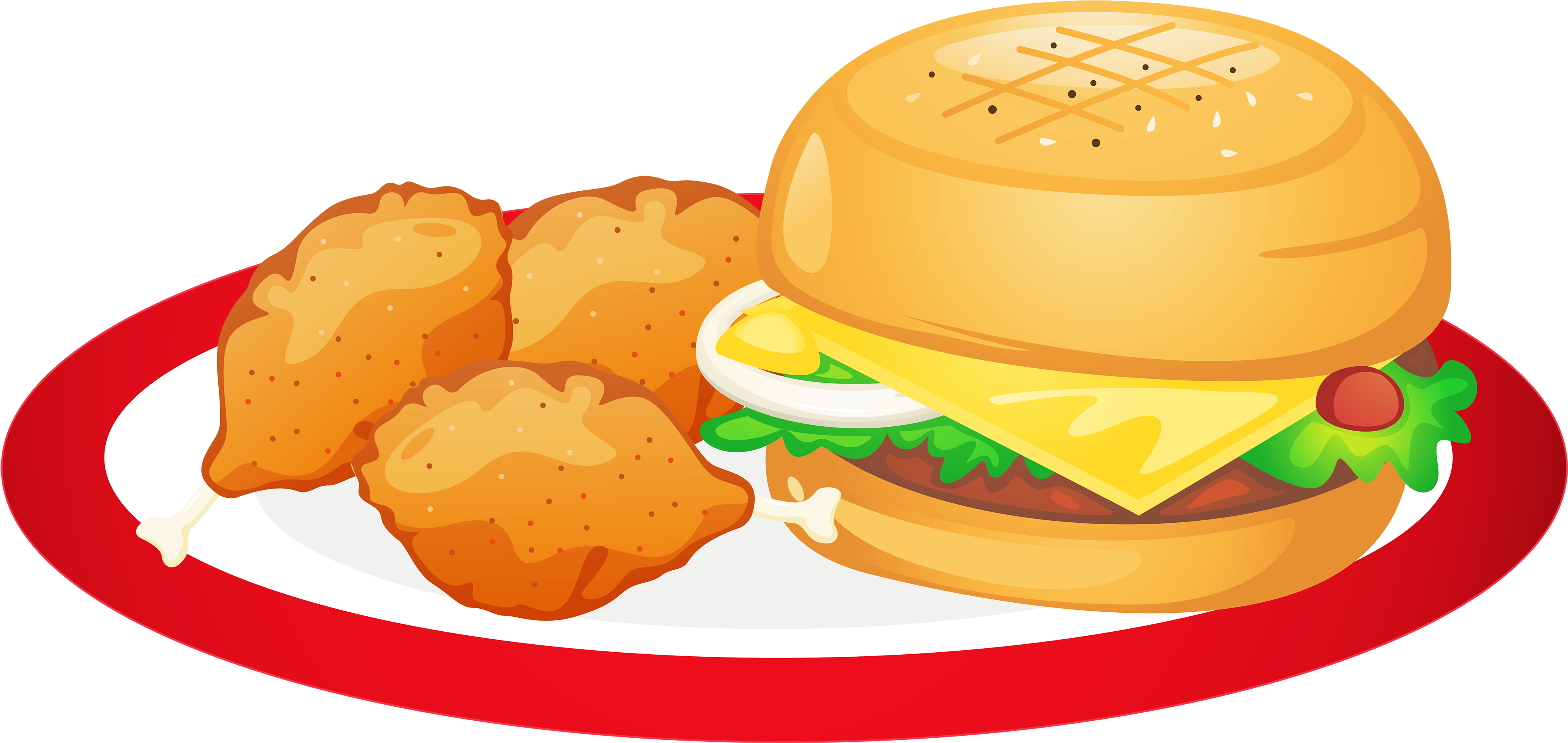 Sandwich Clipart Food Platter - Junk Food Clipart Png (4000x2009)
