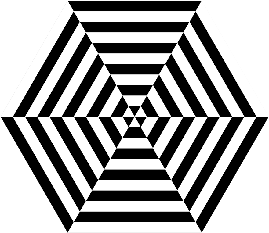 Zebra Pizza Clip Art Download - Op Art Black And White Symmetrie (958x958)