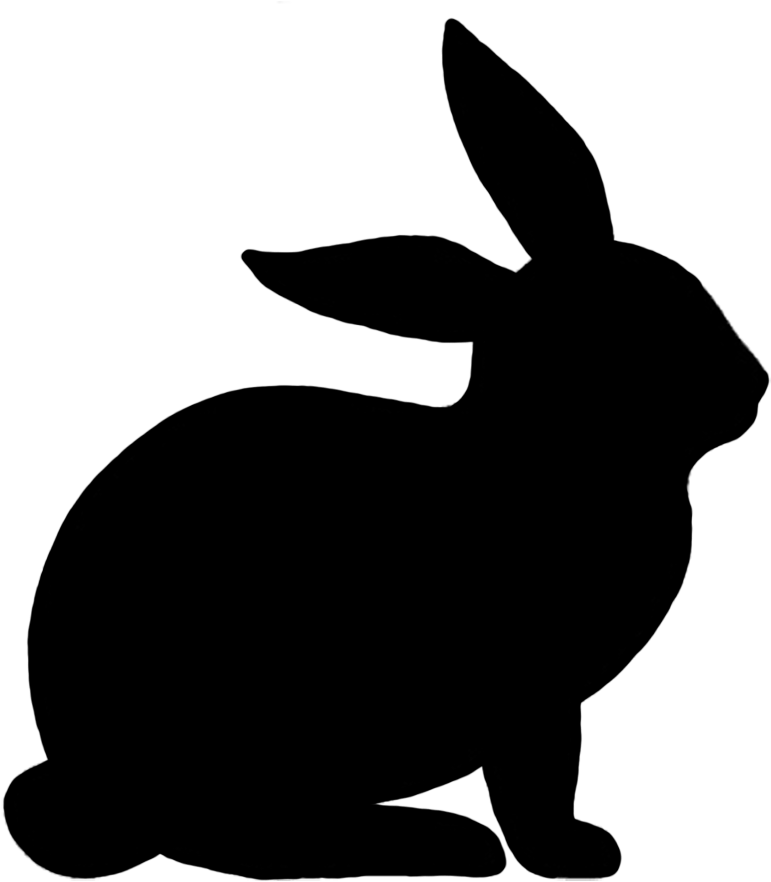 Generous Bunny Stencil Template Images - Bunny Silhouette (869x917)