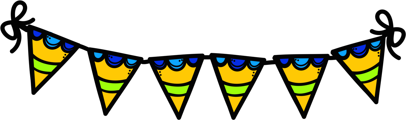 Classroom Wish List - Bunting Clip Art Black And White (1486x565)