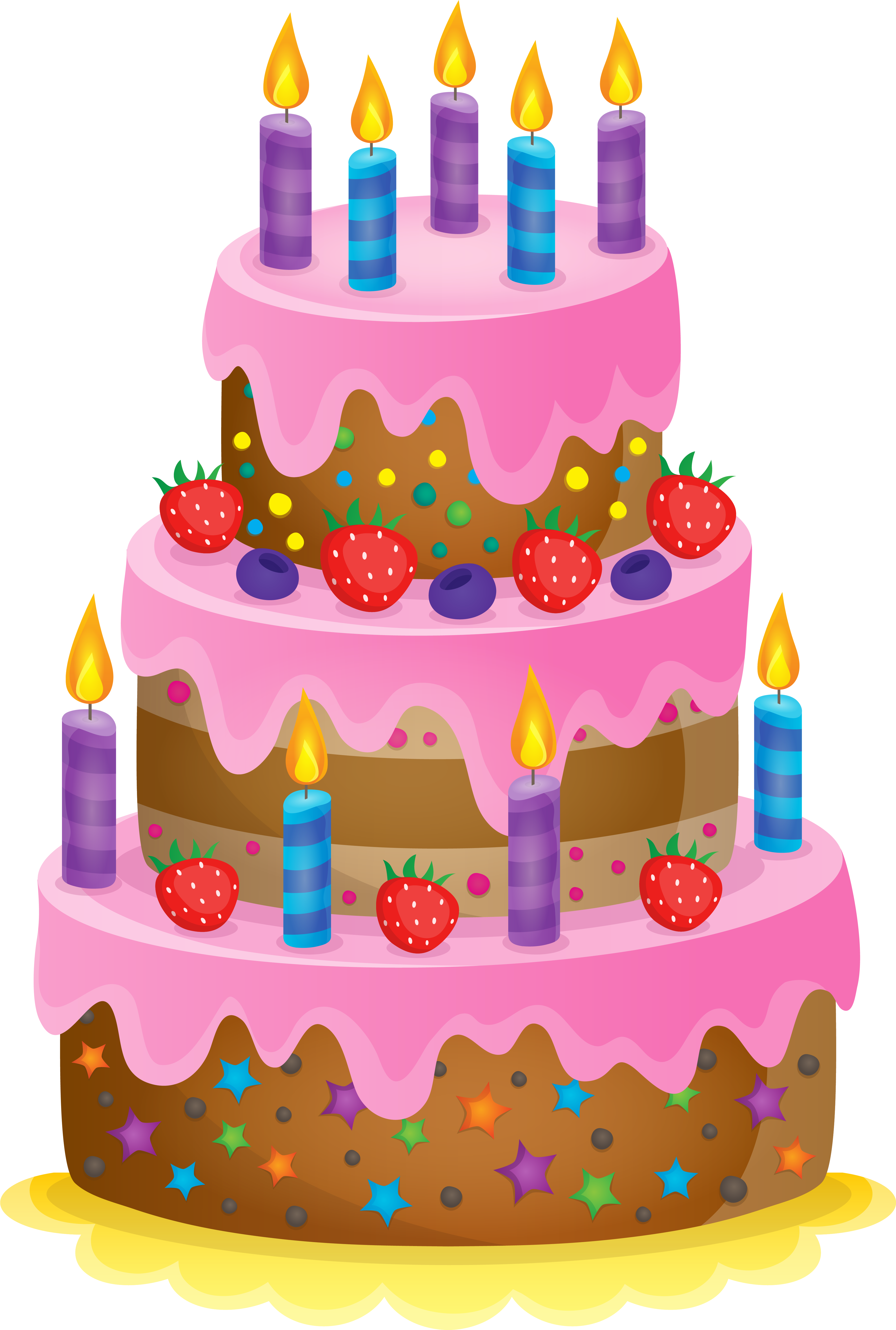 Cute Cake Png Clipart Image - Pink Birthday Cake Png (4307x6298)