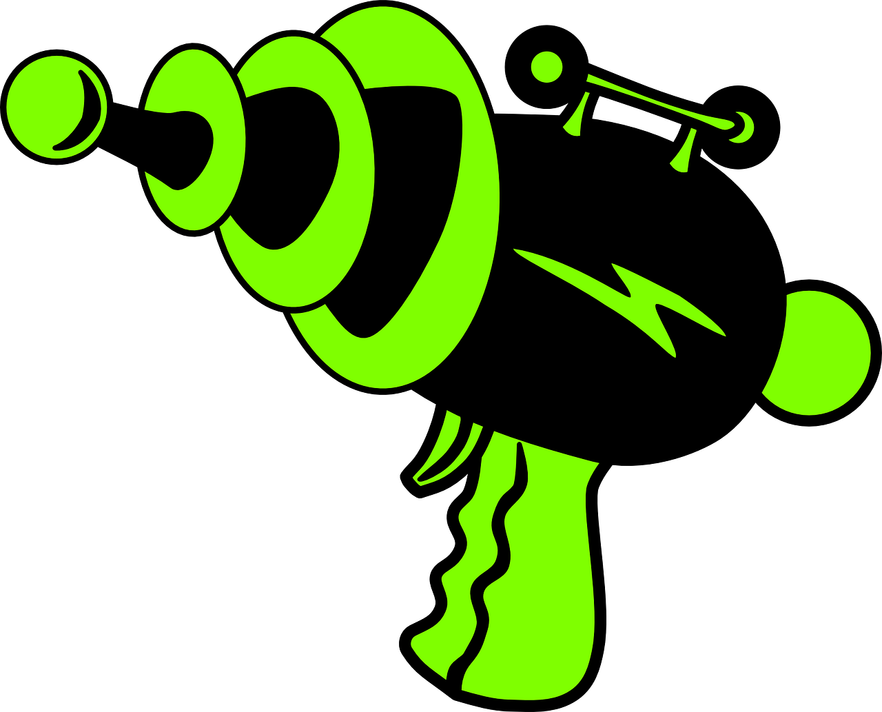Ray Gun Green And Black No Shadow Clip Art At Clker - Laser Tag Clip Art (1280x1033)