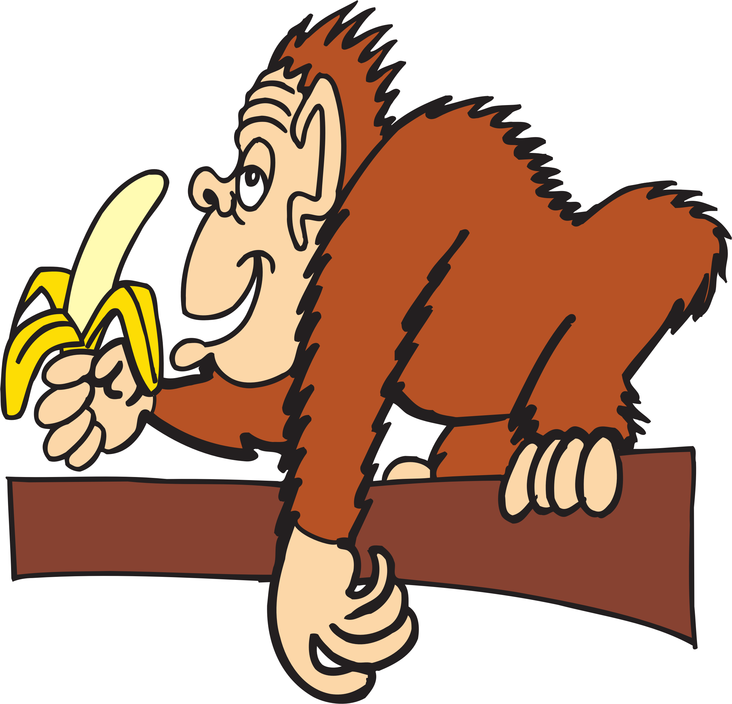 Free Monkey Eating Banana Clip Art - Monkey Eating Banana Clip Art (1280x1230)
