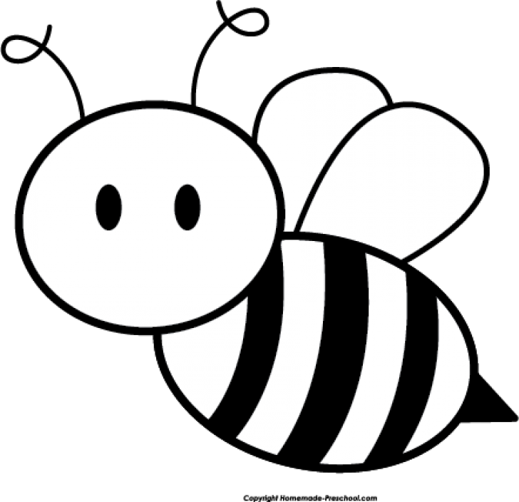 Fun And Free Clipart - Bee Black And White (728x704)